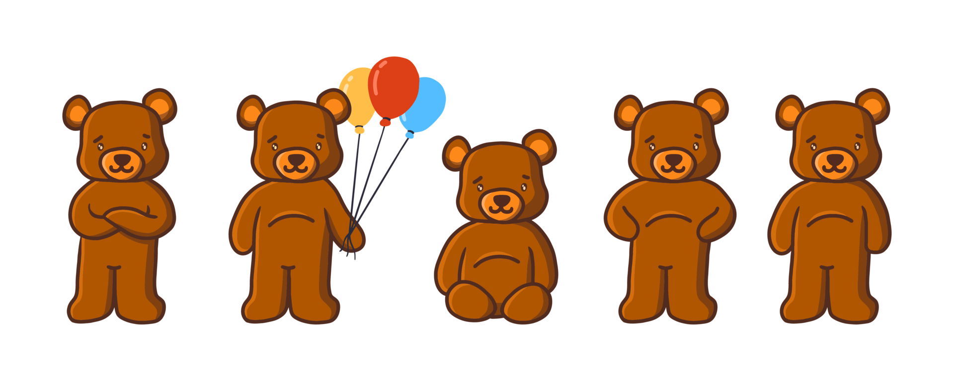 Set Of Funny Bear Cartoon 24478057 PNG teddy-bear-names-203-cute-vintage-whimsical-and-funny-ideas-plus