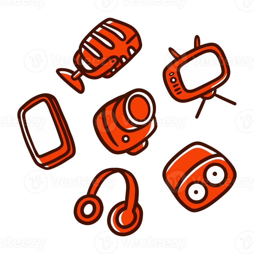 set of cute device element png