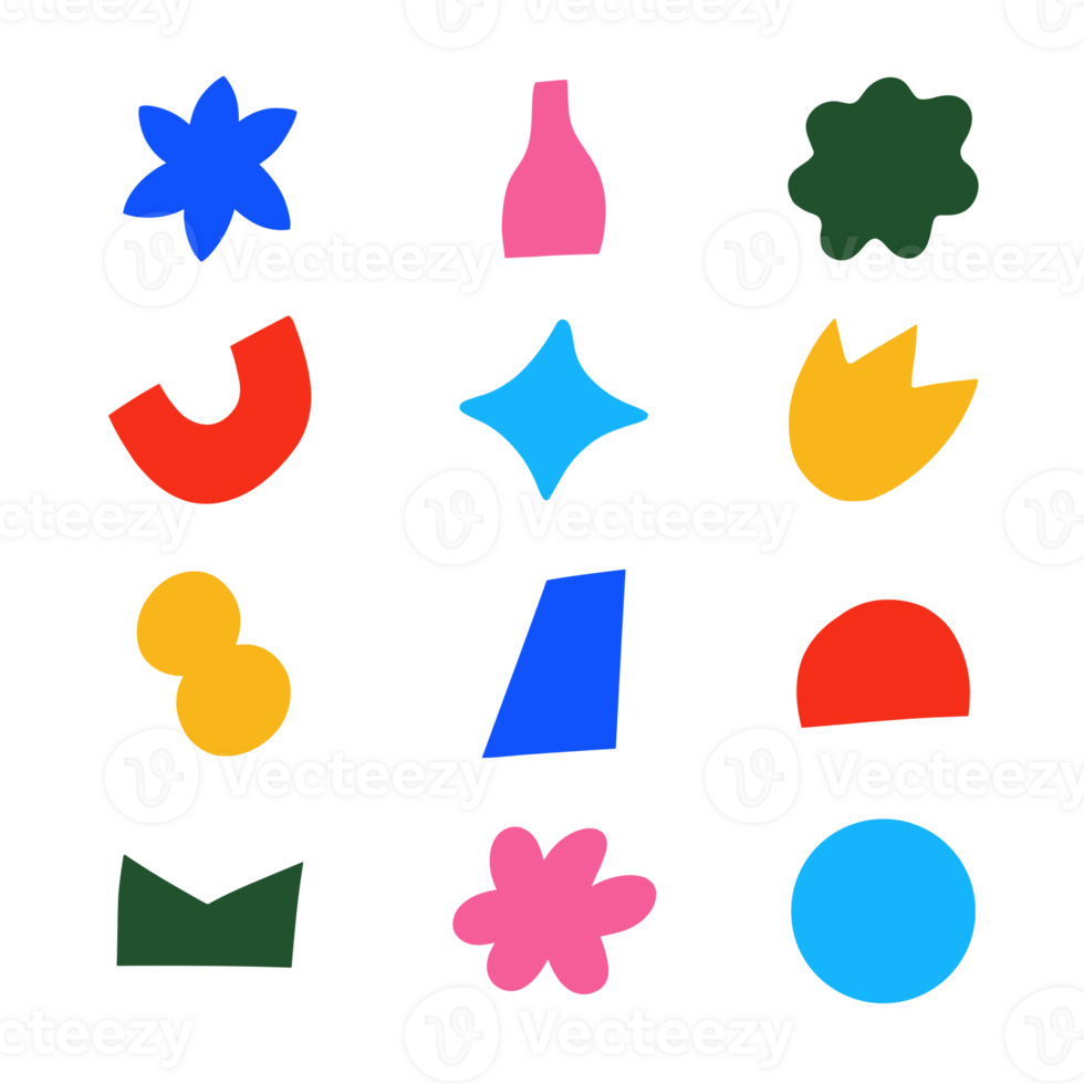 set of abstract trendy shape element png