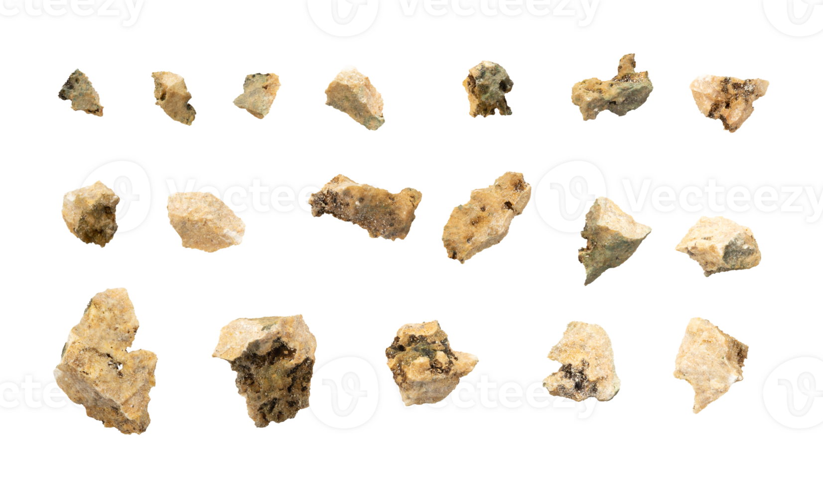 Set of rock and stone isolated. Bundle of mineral element png