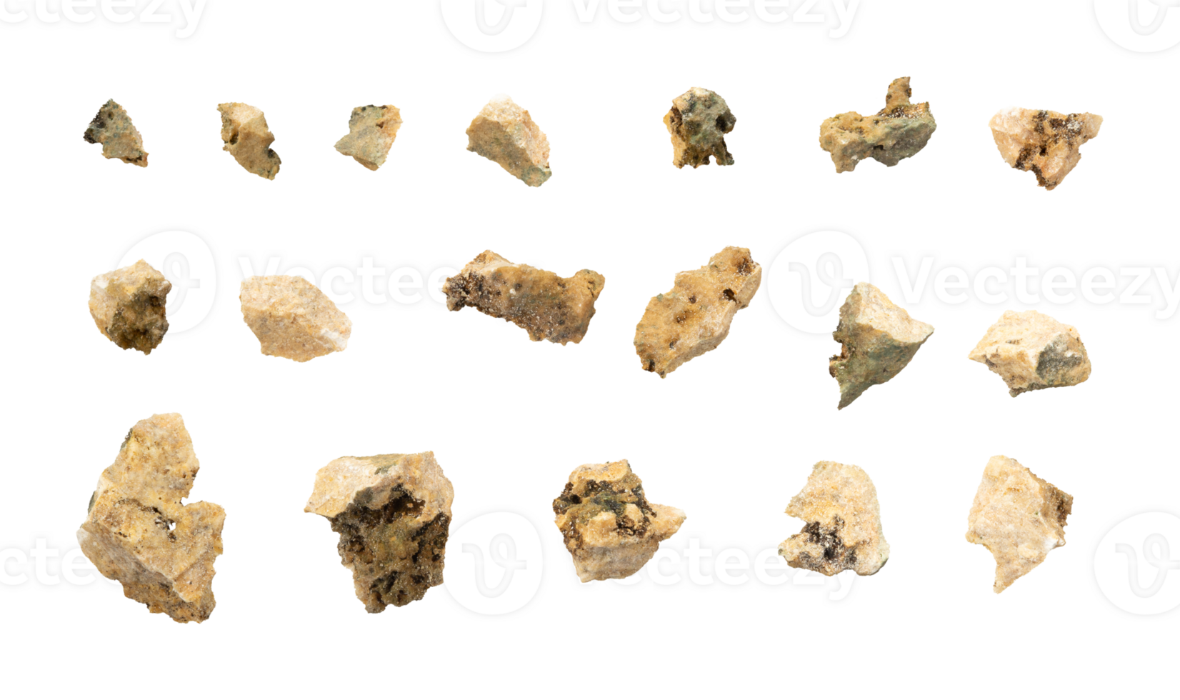 uppsättning av sten och sten isolerat. bunt av mineral element png