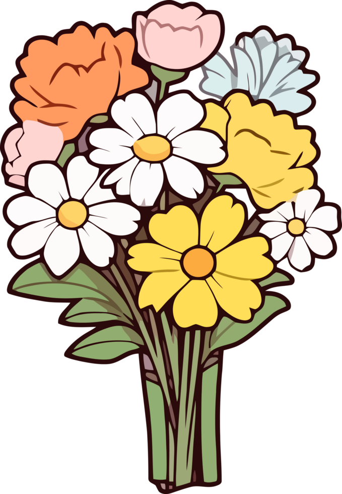 Delightful Spring Florals in a Bouquet png