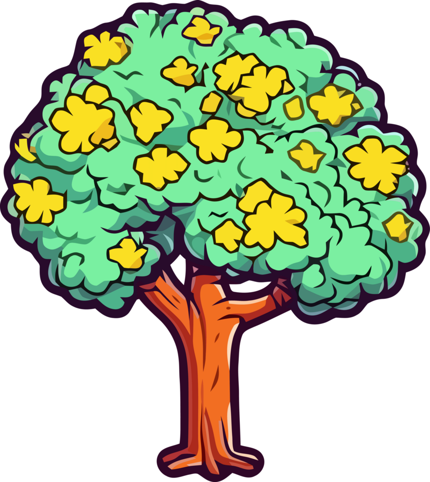 Green Spring Tree with Blossoming Leaves, A Visual Delight png