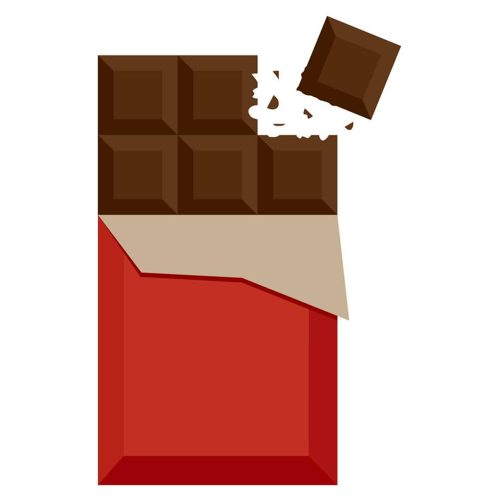 chocolate palo rojo envolver con mordedura marcas vector