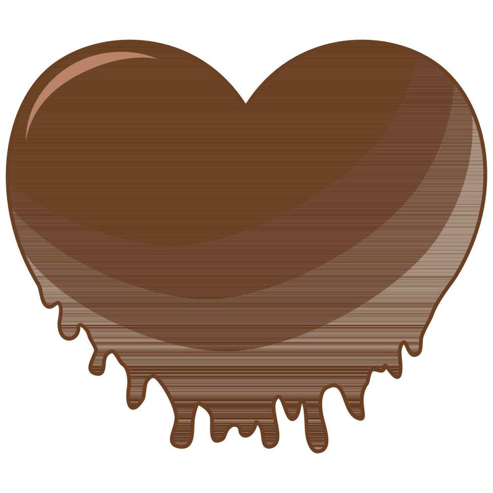chocolate heart shaped melted vector
