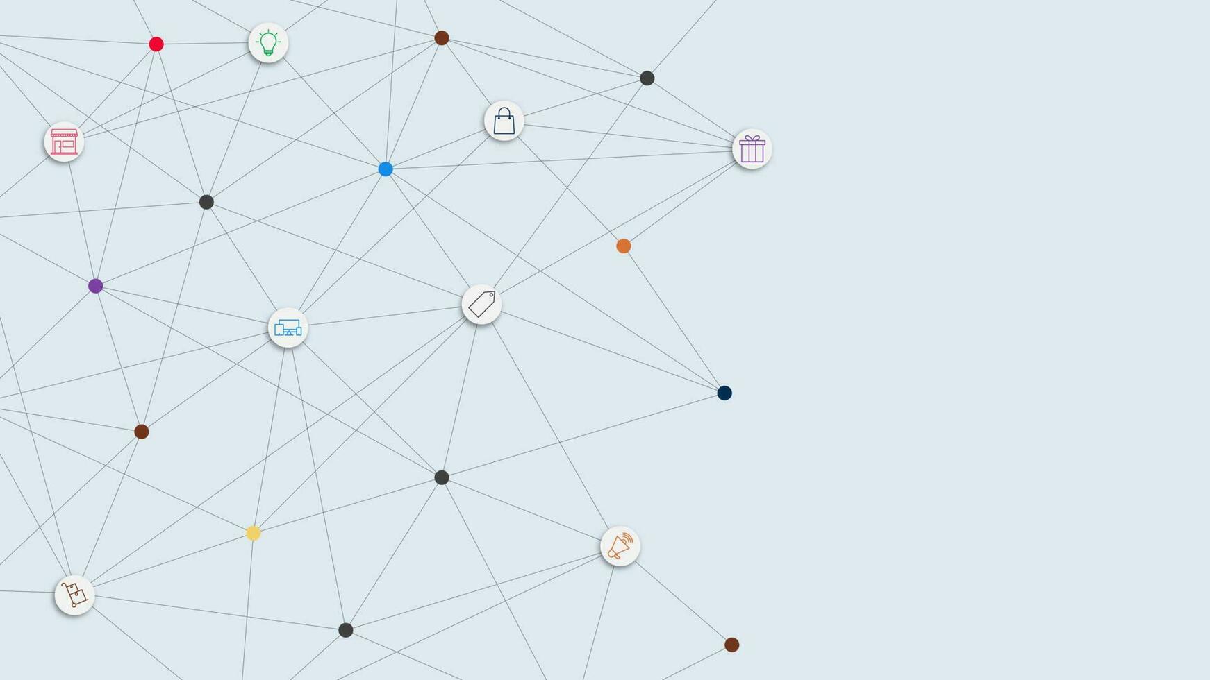 Business and network connection concept with infographic elements and icons. Digital communication technology, networking and connected dots lines. Vector illustration.