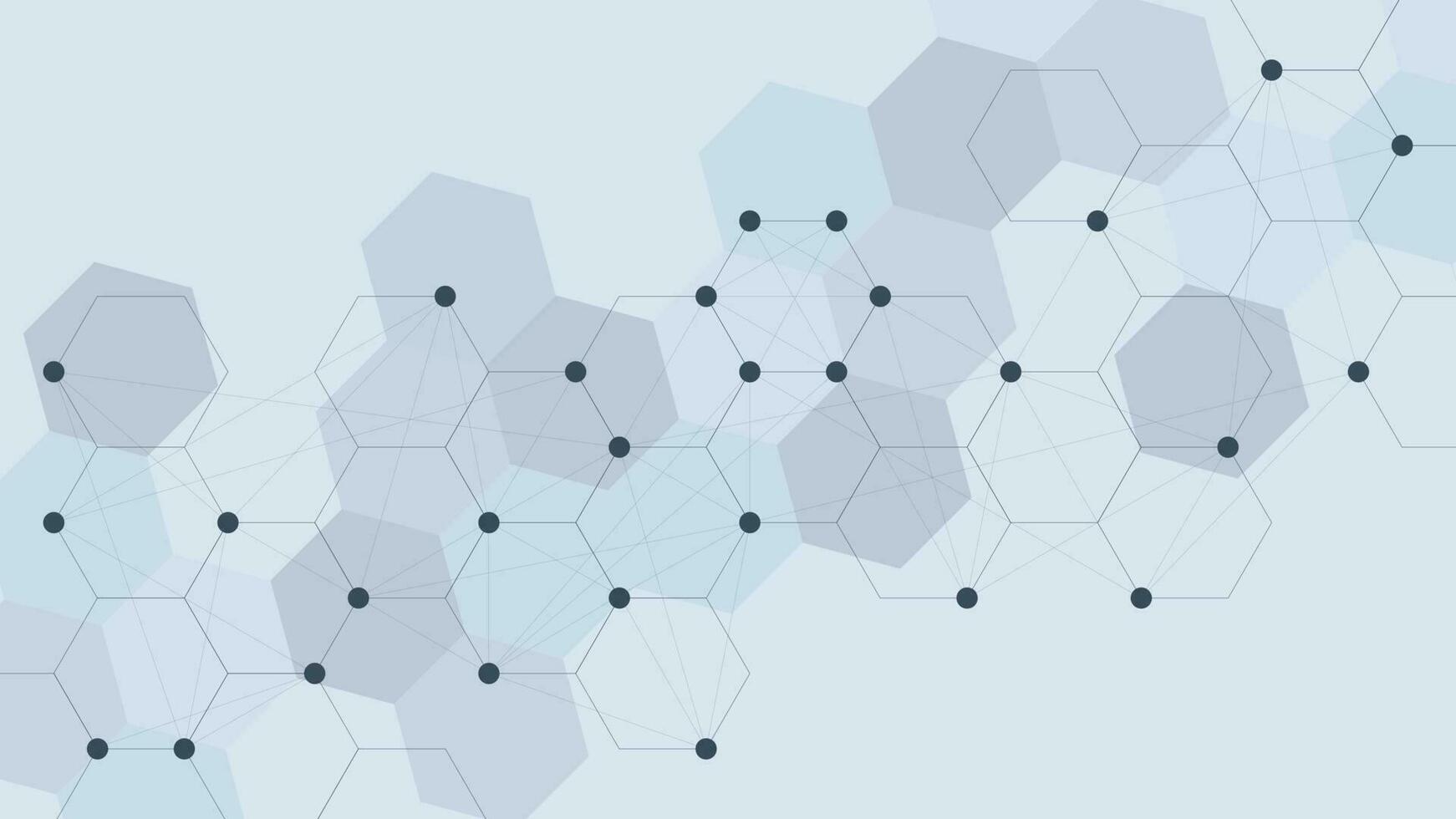 Hexagons shapes molecular structure background. Genetic research, chemical engineering. Medical innovation, chemistry, science and technology background. Vector illustration.