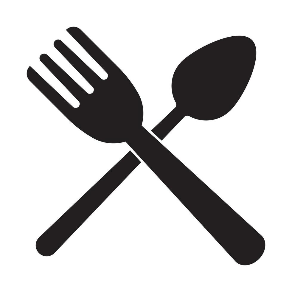 spoon and fork icon vector