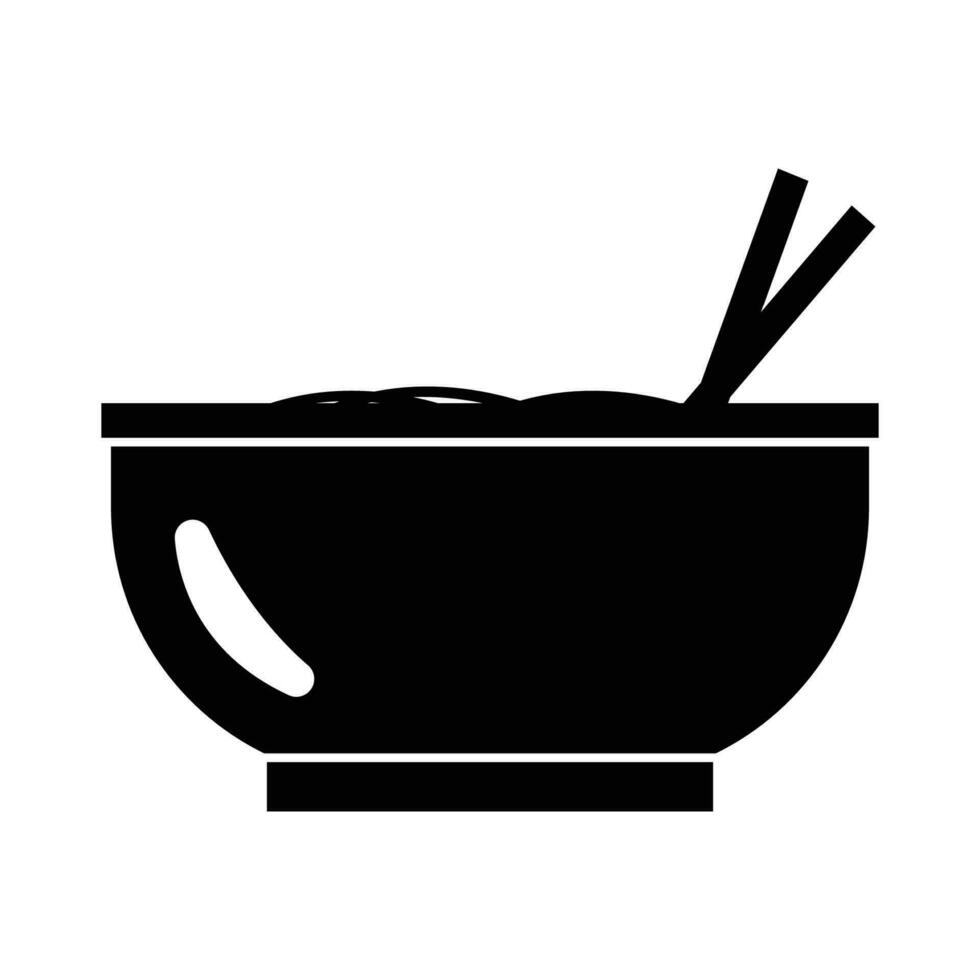 bowl of noodles icon vector