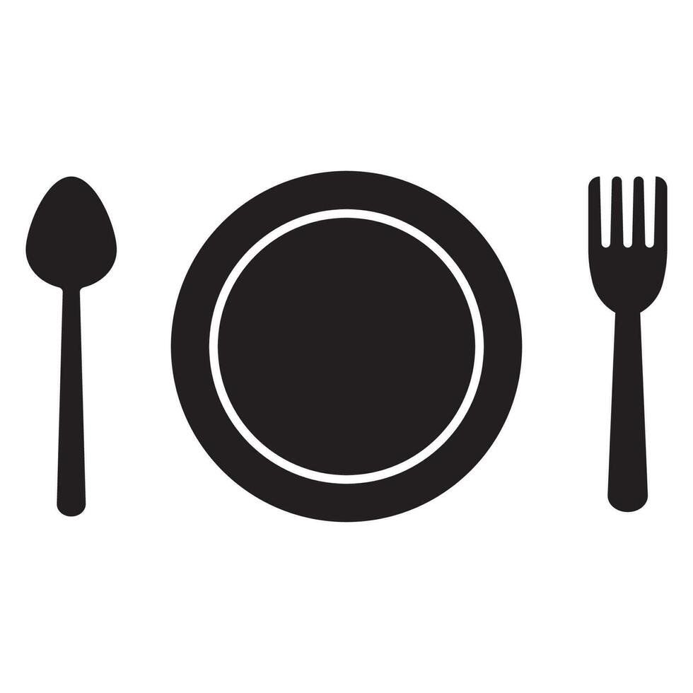 plate and cutlery icon vector