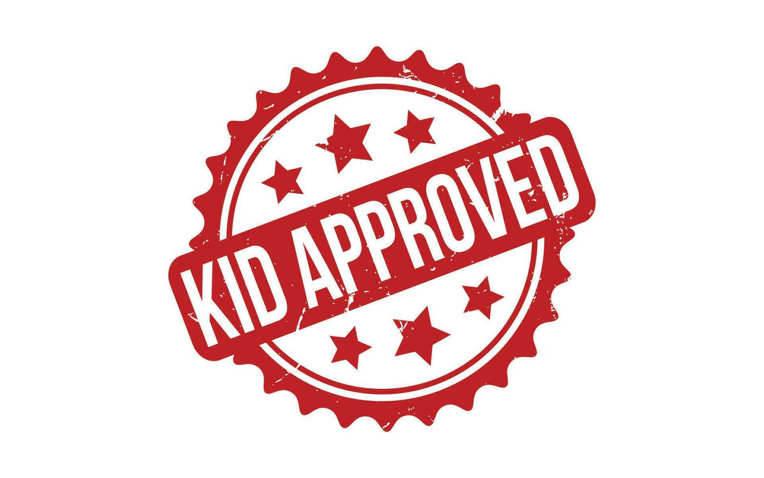 Red Kid Approved Rubber Stamp Seal Vector
