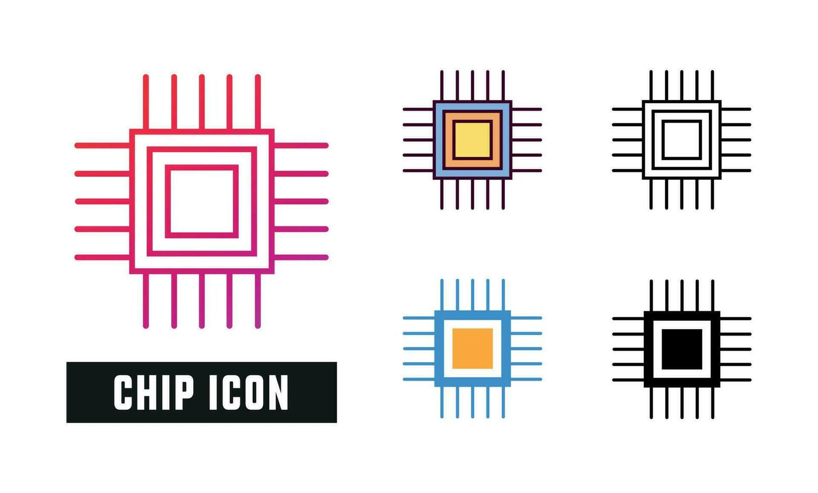 Chip Icon Set Vector Illustration