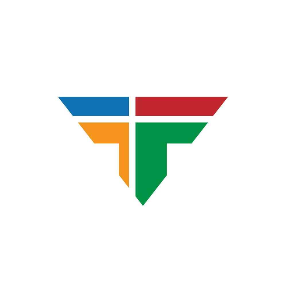 t logo design letter abstract modern technology symbol vector