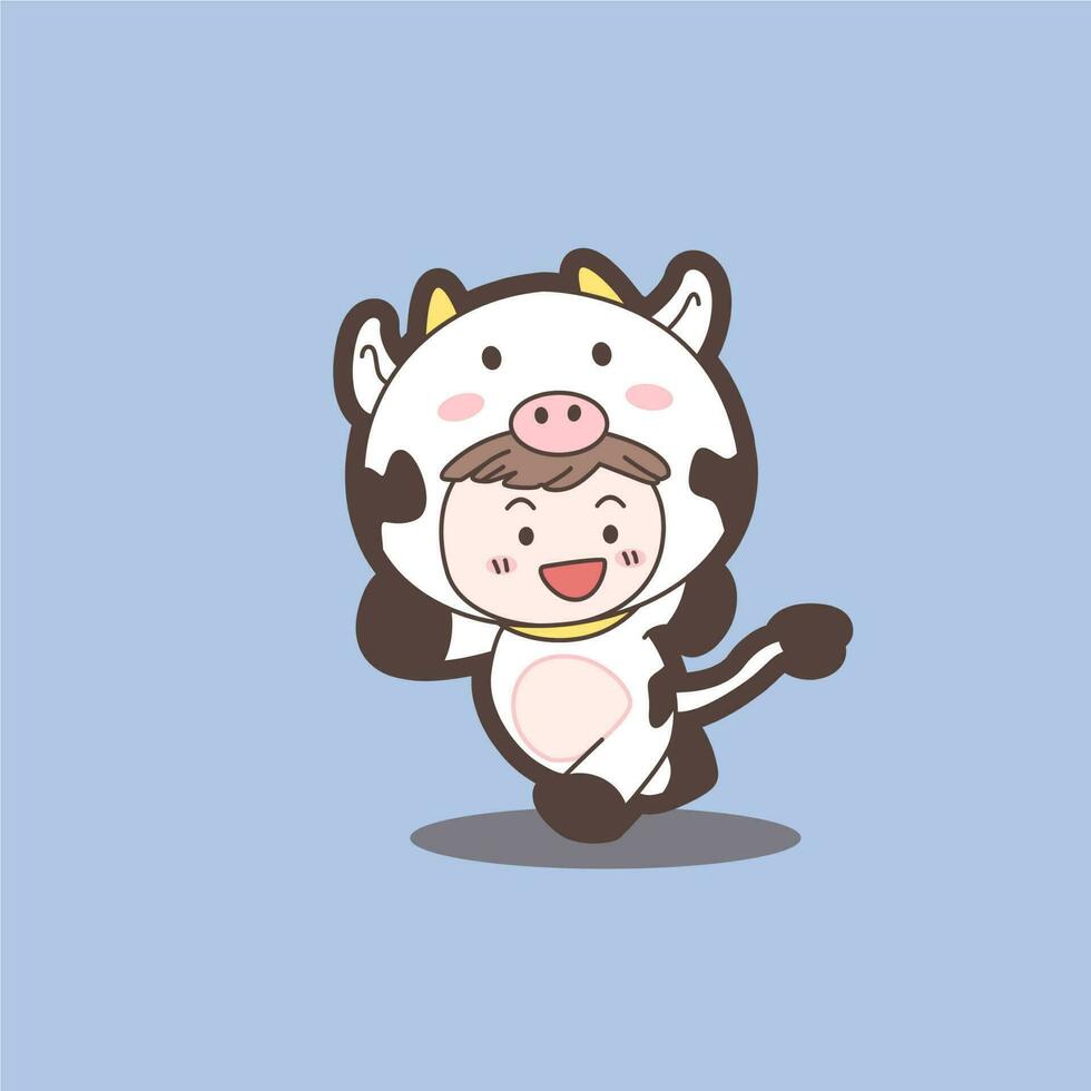 Free vector cute cat boy mascot running