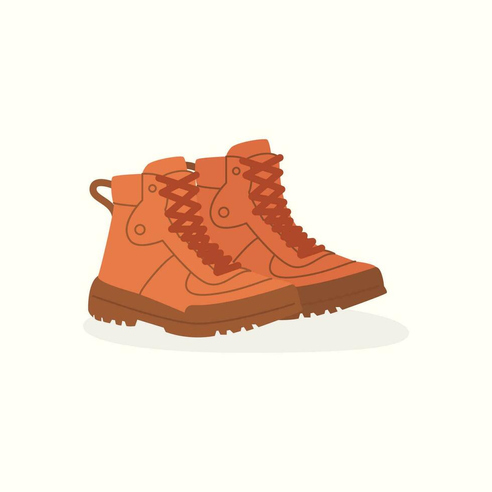 Hiking Boots, Hiking and Camping Equipment illustration vector