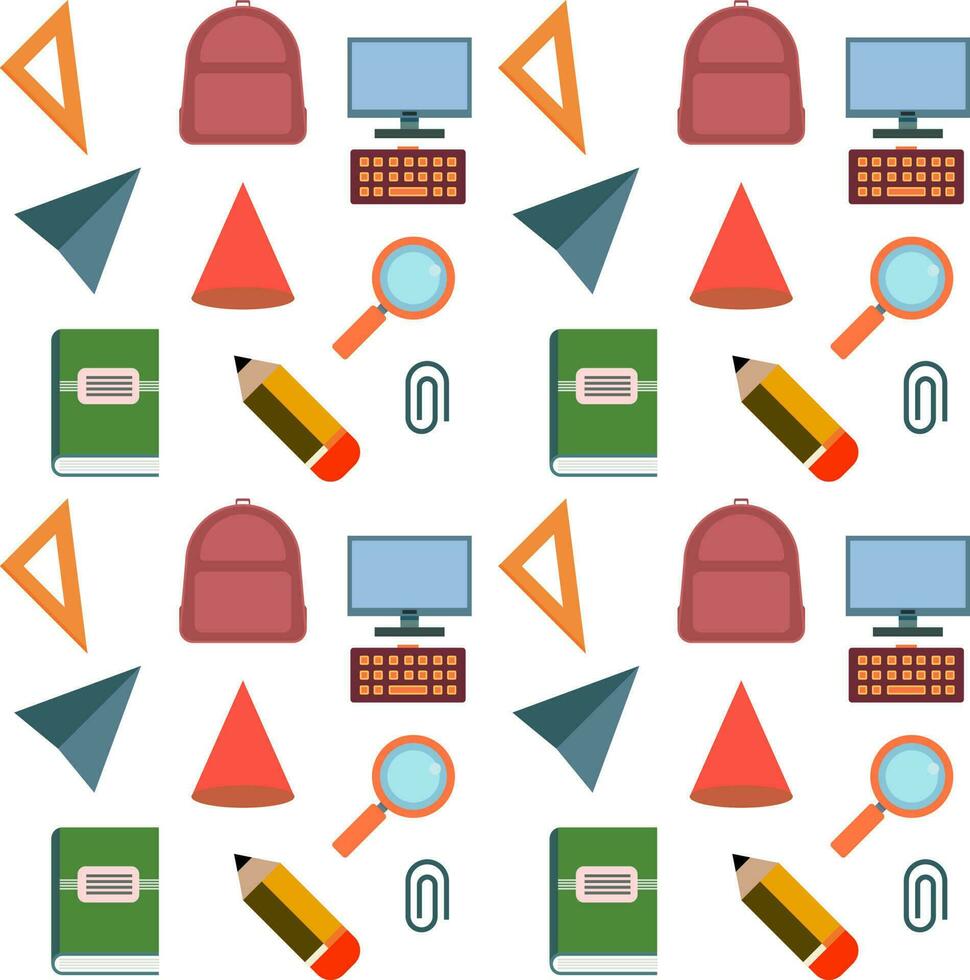seamless pattern back to school doodle flat design vector