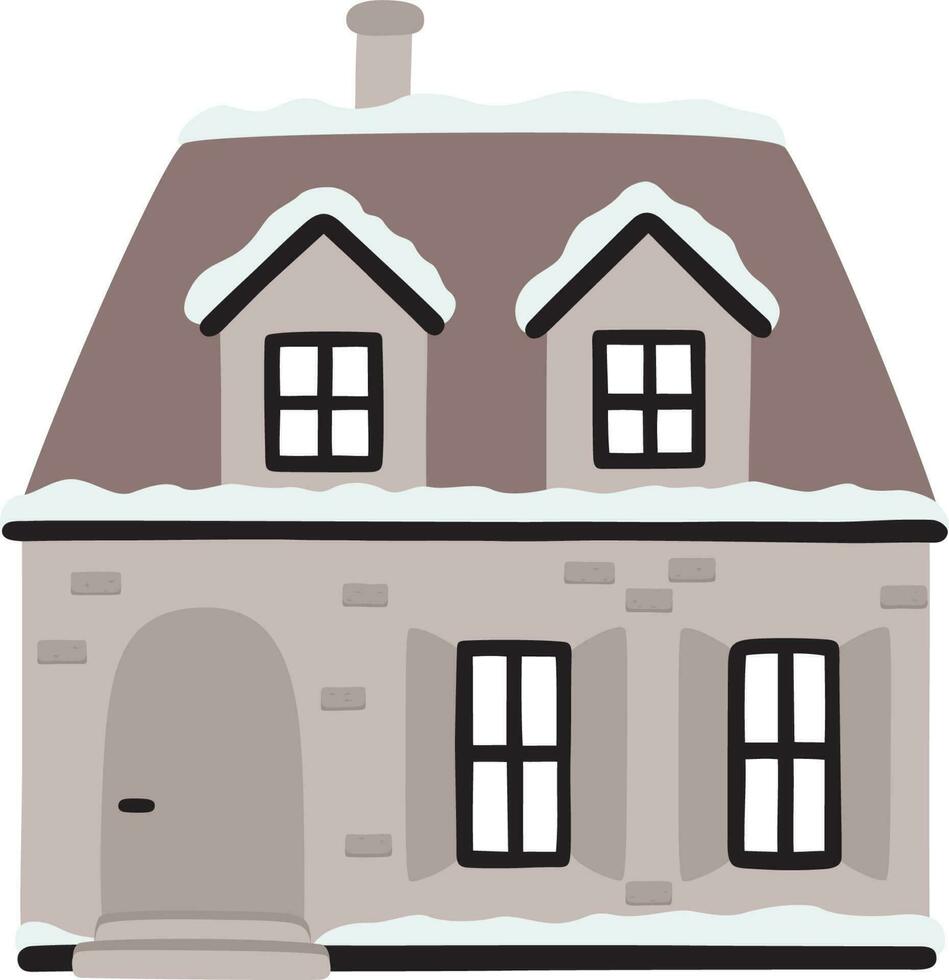 Winter house illustration. vector