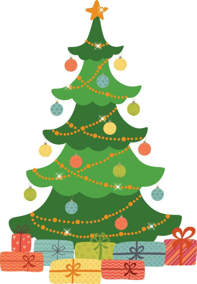 christmas tree illustration vector