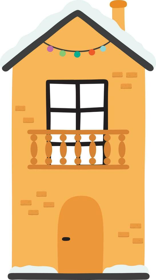 Christmas house illustration vector
