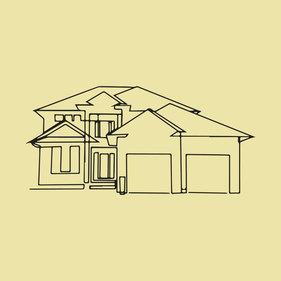 House-drawn vector Artline illustration.