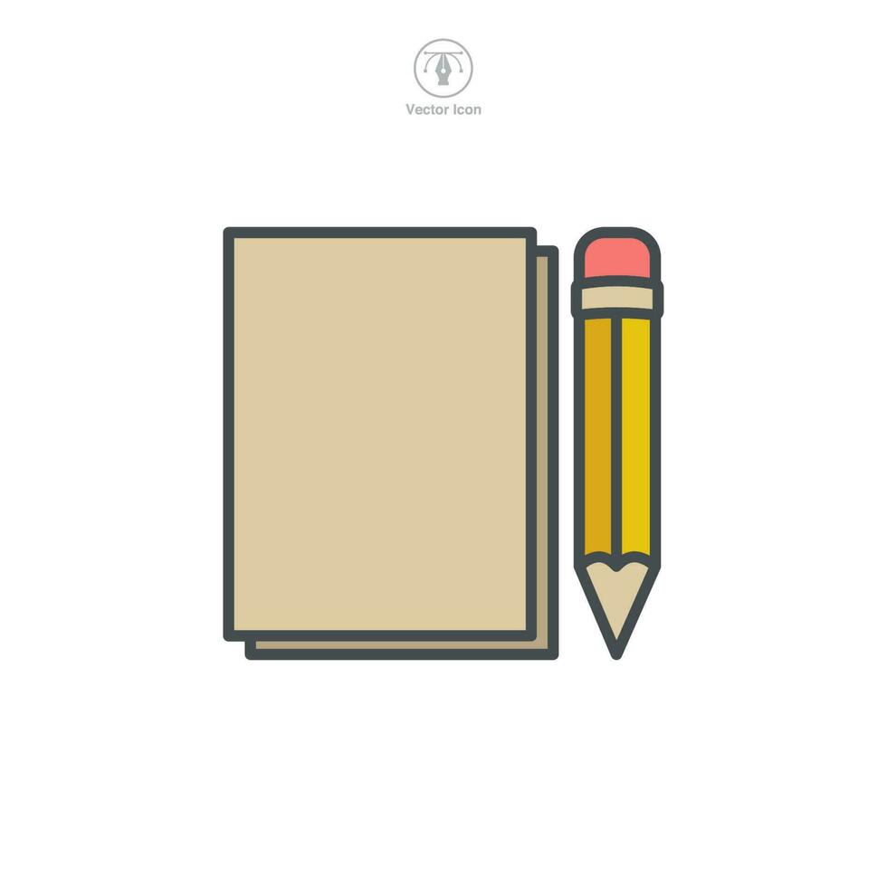 Paper and Pencil Icon symbol template for graphic and web design collection logo vector illustration