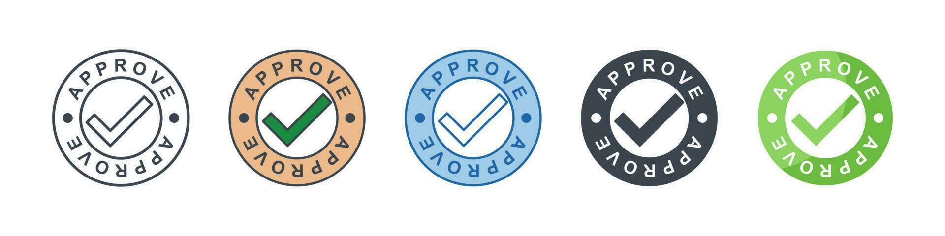 Approved Stamp icon symbol template for graphic and web design collection logo vector illustration