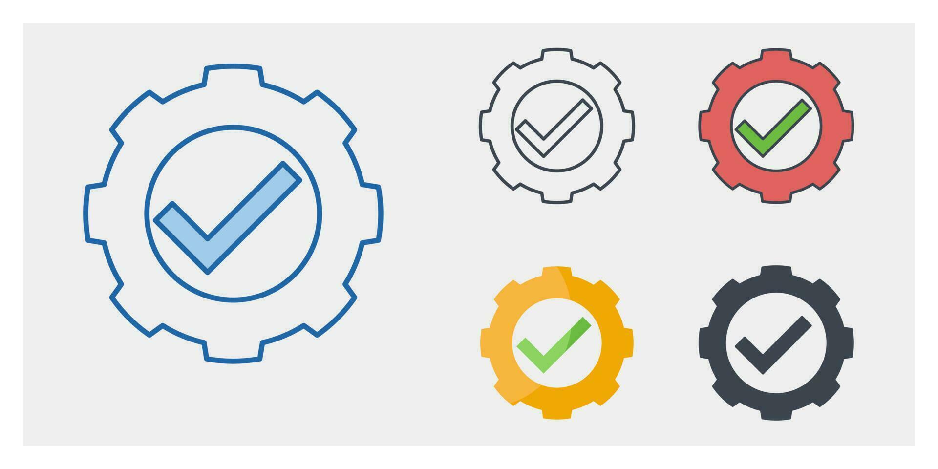 engranaje cheque marca icono símbolo modelo para gráfico y web diseño colección logo vector ilustración