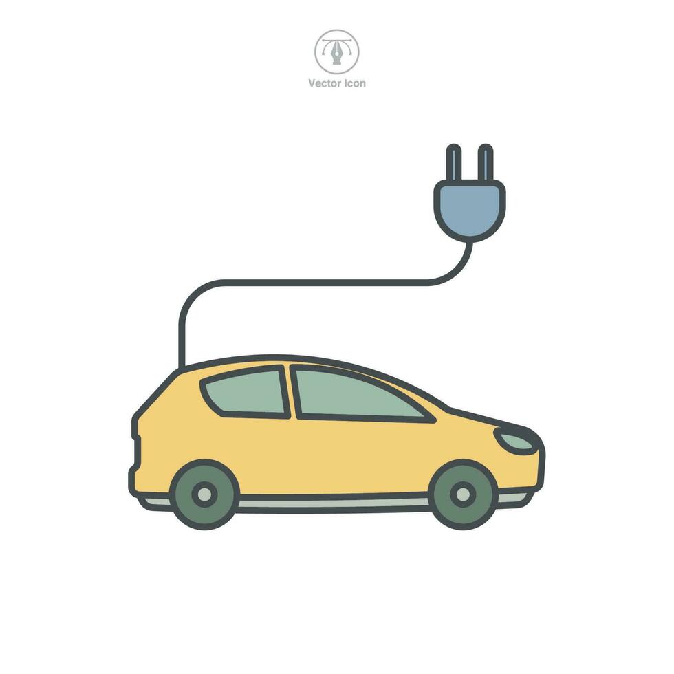 eléctrico coche. híbrido vehículos icono símbolo modelo para gráfico y web diseño colección logo vector ilustración