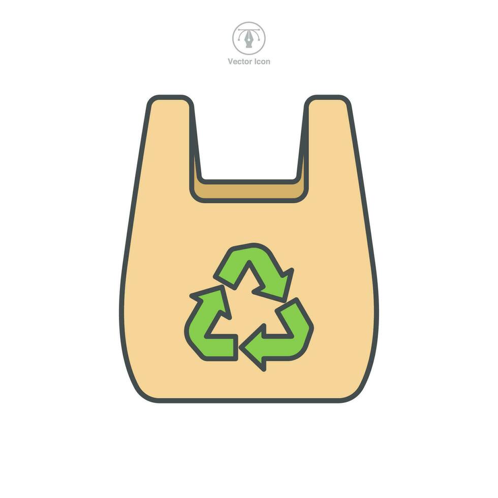plastic bag with recycle sign Icon symbol template for graphic and web design collection logo vector illustration