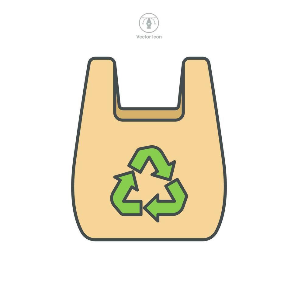 plastic bag with recycle sign Icon symbol template for graphic and web design collection logo vector illustration