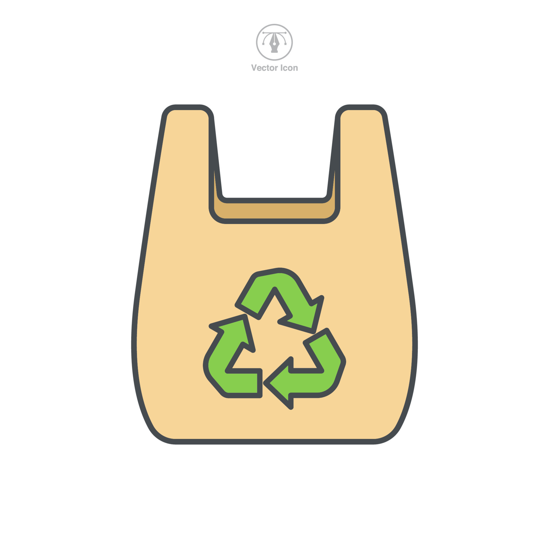 plastic bag with recycle sign Icon symbol template for graphic and web