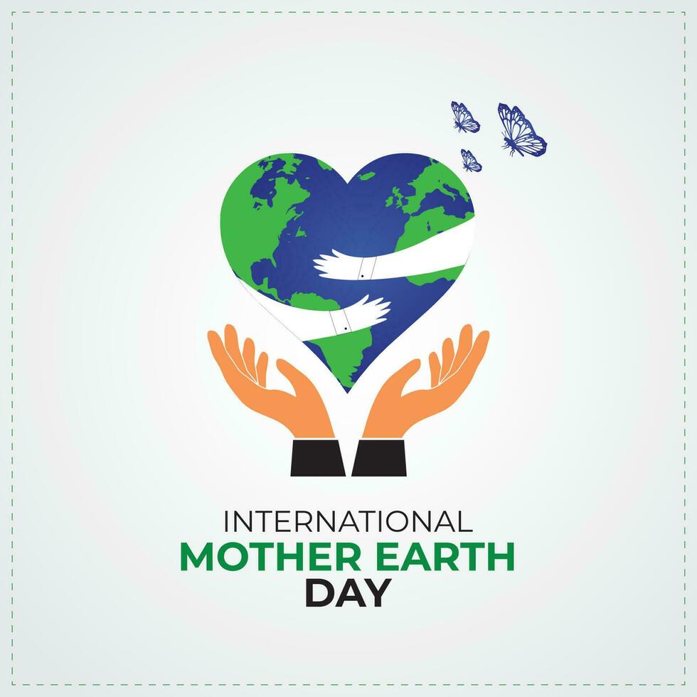 International Mother Earth Day. Template for background, banner, card, poster vector illustration.