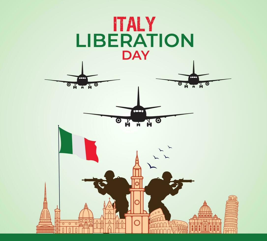 Italy Liberation Day Celebration. 25th April. Template for background, banner, card, poster. vector illustration.