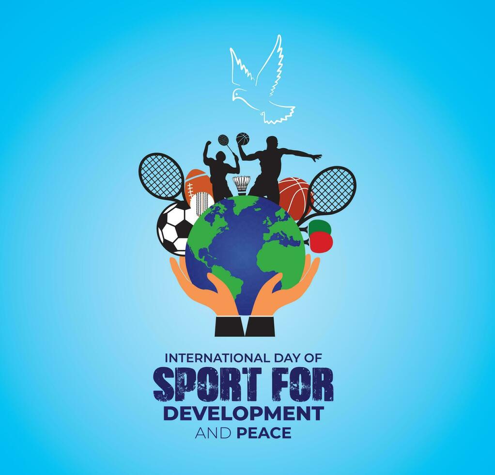 International Day of Sport for Development and Peace. Template for background, banner, card, poster. vector illustration.