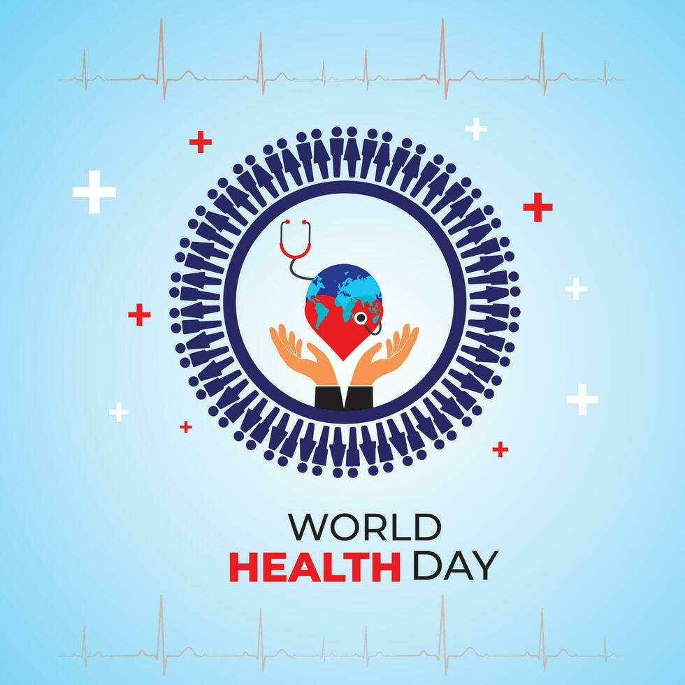 World Health Day. 7 April. Template for background, banner, card, poster. vector illustration.