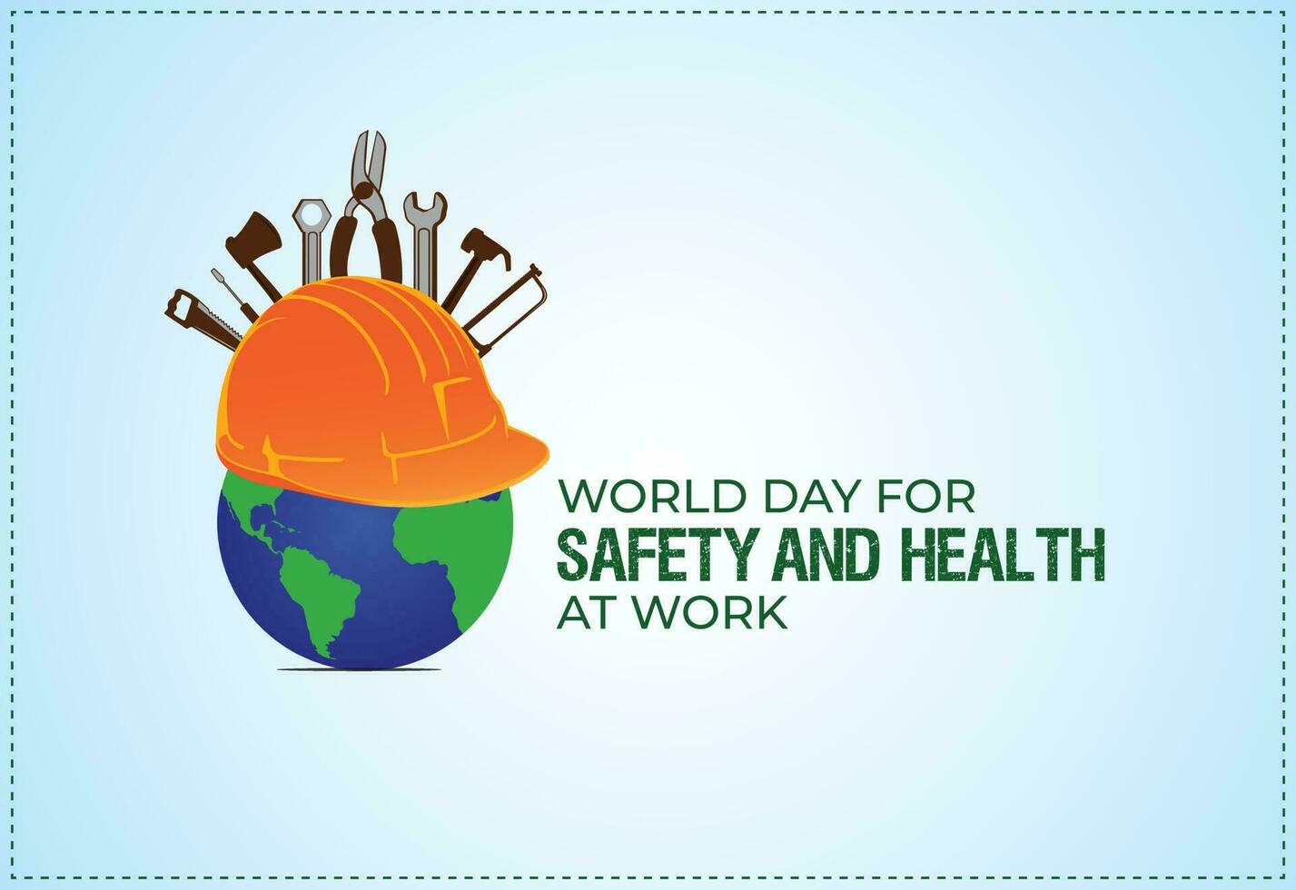 World Day for Safety and Health at Work concept. Safety and Health at Work concept. Template for background, banner, card, poster. vector illustration.