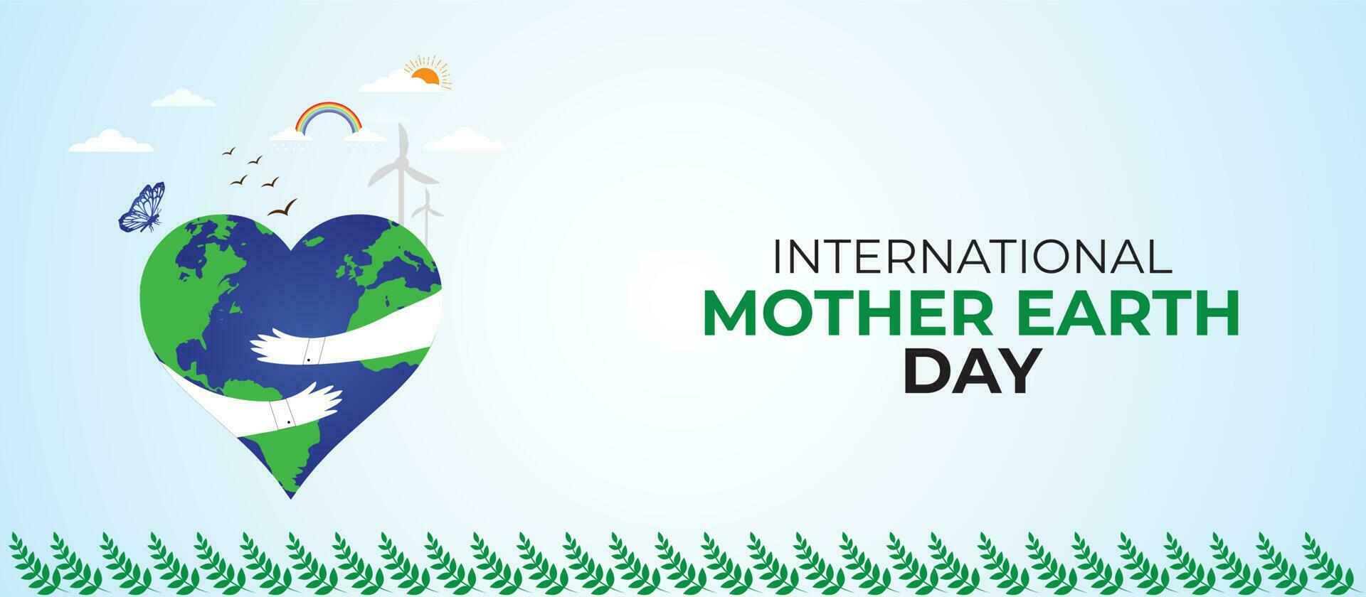 International Mother Earth Day. Template for background, banner, card, poster vector illustration.