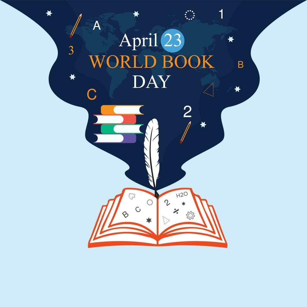 World Book Day. Open book Concept. world book day and copyright day conceptual background. Vector illustration.