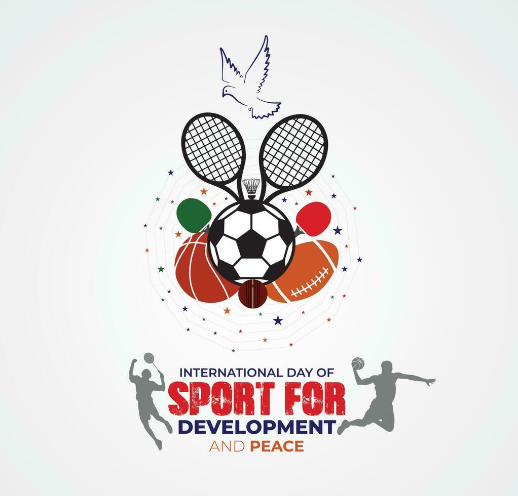 International Day of Sport for Development and Peace. Template for background, banner, card, poster. vector illustration.