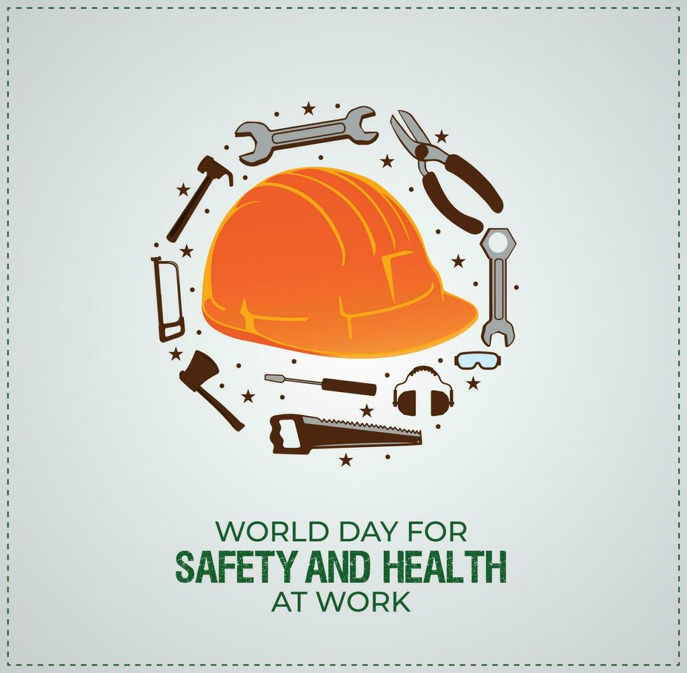 World Day for Safety and Health at Work concept. Safety and Health at Work concept. Template for background, banner, card, poster. vector illustration.