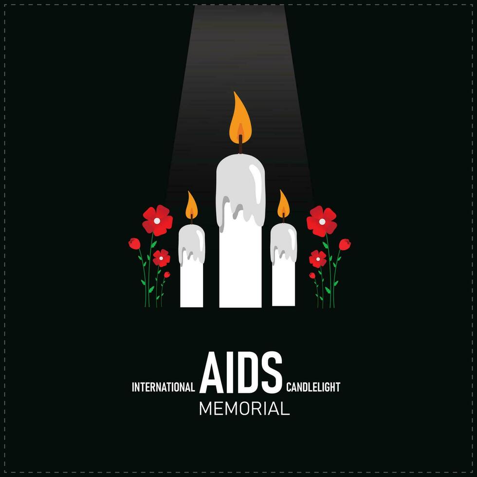 International AIDS Candlelight Memorial. Template for background, banner, card, poster. vector illustration.