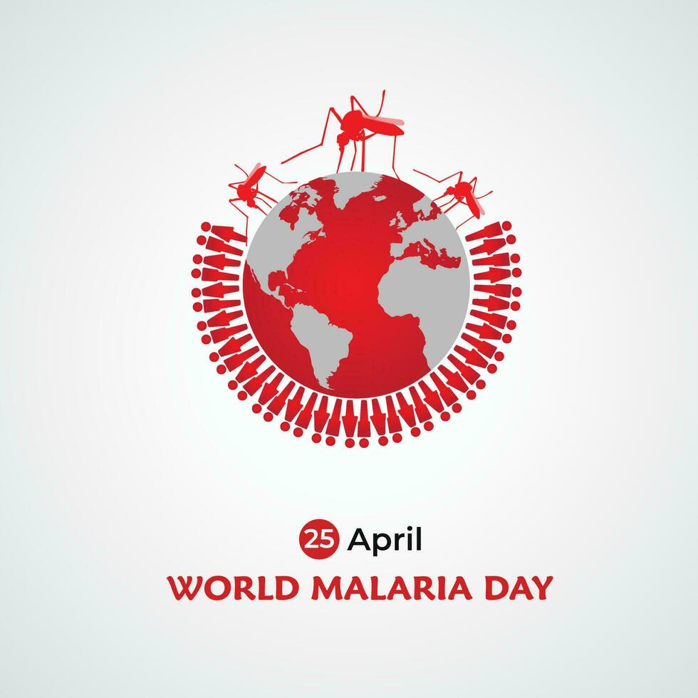 World Malaria Day. Template for background, banner, card, poster. vector illustration.