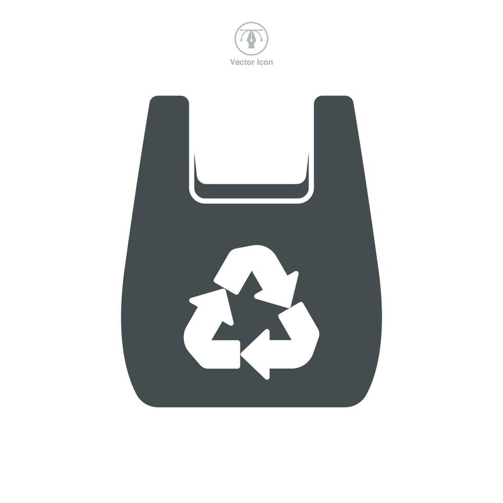 plastic bag with recycle sign Icon symbol template for graphic and web design collection logo vector illustration