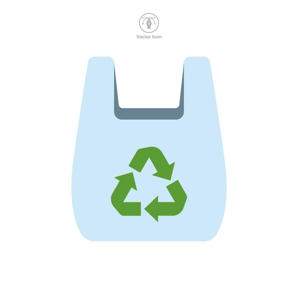 plastic bag with recycle sign Icon symbol template for graphic and web design collection logo vector illustration