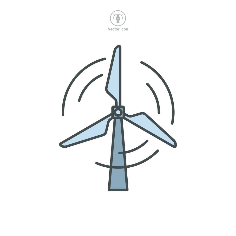 Wind Turbine. Wind power Icon symbol template for graphic and web design collection logo vector illustration