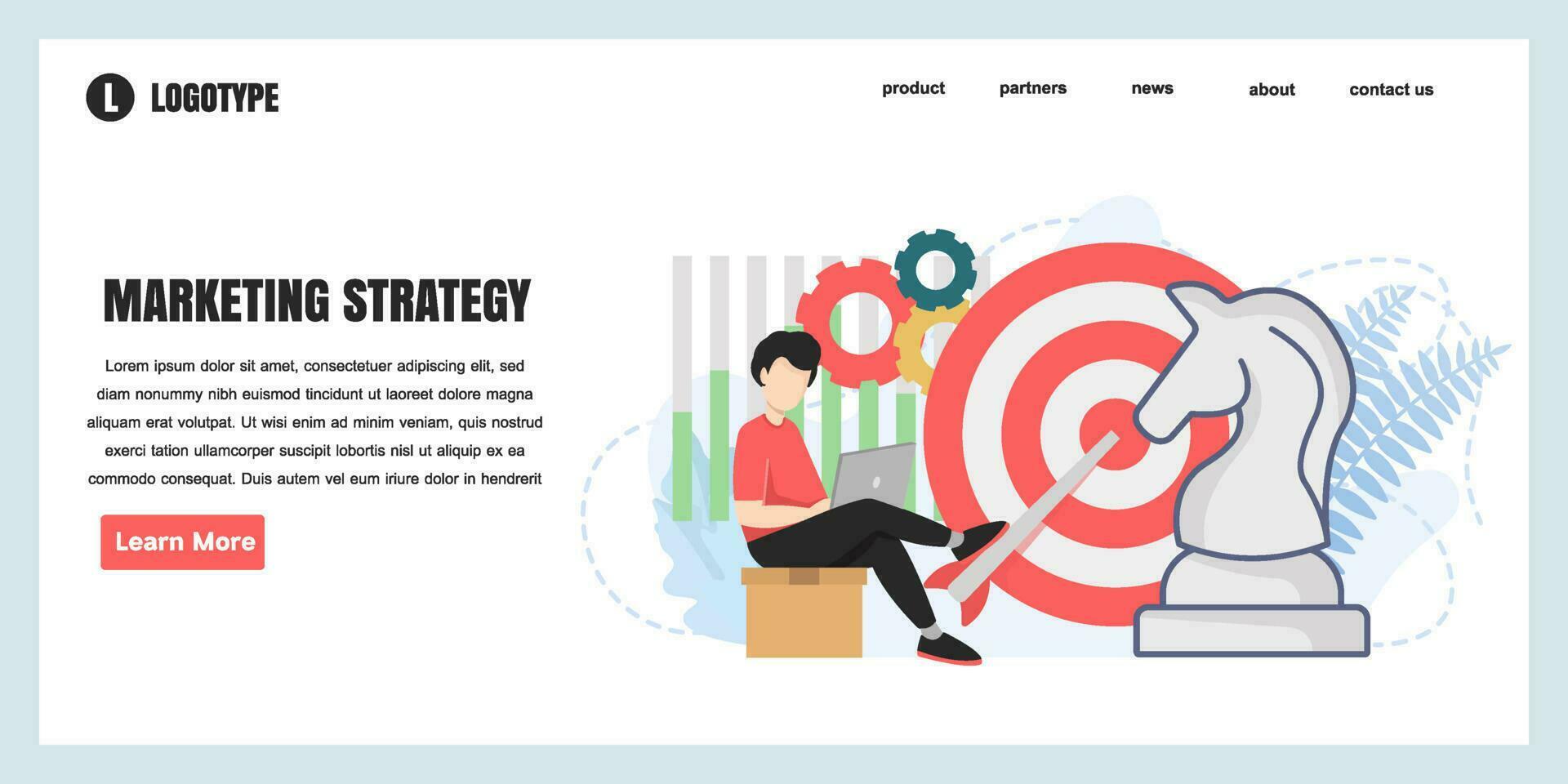 Web page design templates for marketing strategy. content strategy and management concept illustration, perfect for web page design, banner, mobile app, landing page, Flat Vector illustration