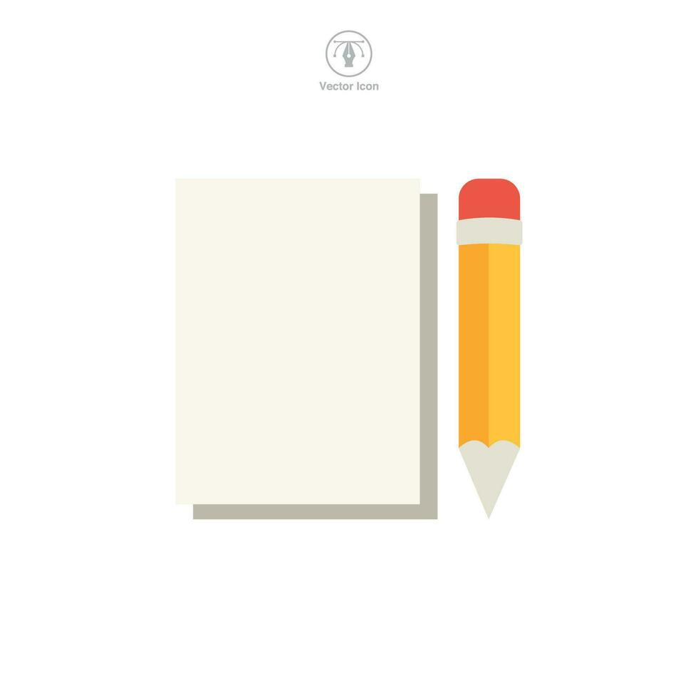 Paper and Pencil Icon symbol template for graphic and web design collection logo vector illustration