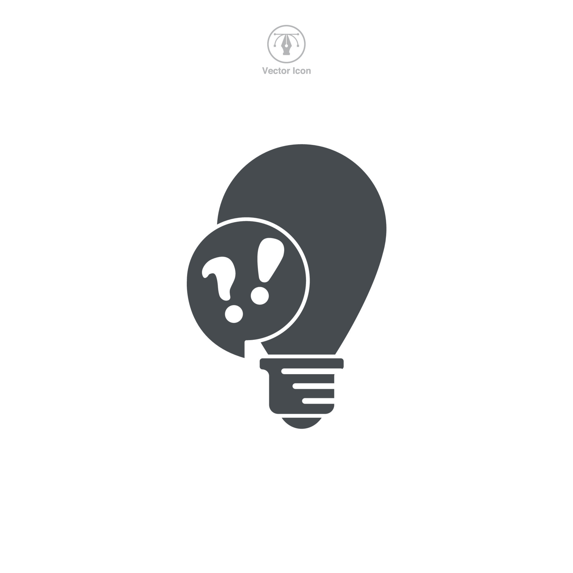 Question mark and lightbulb, Question Answer, Quiz Icon symbol template
