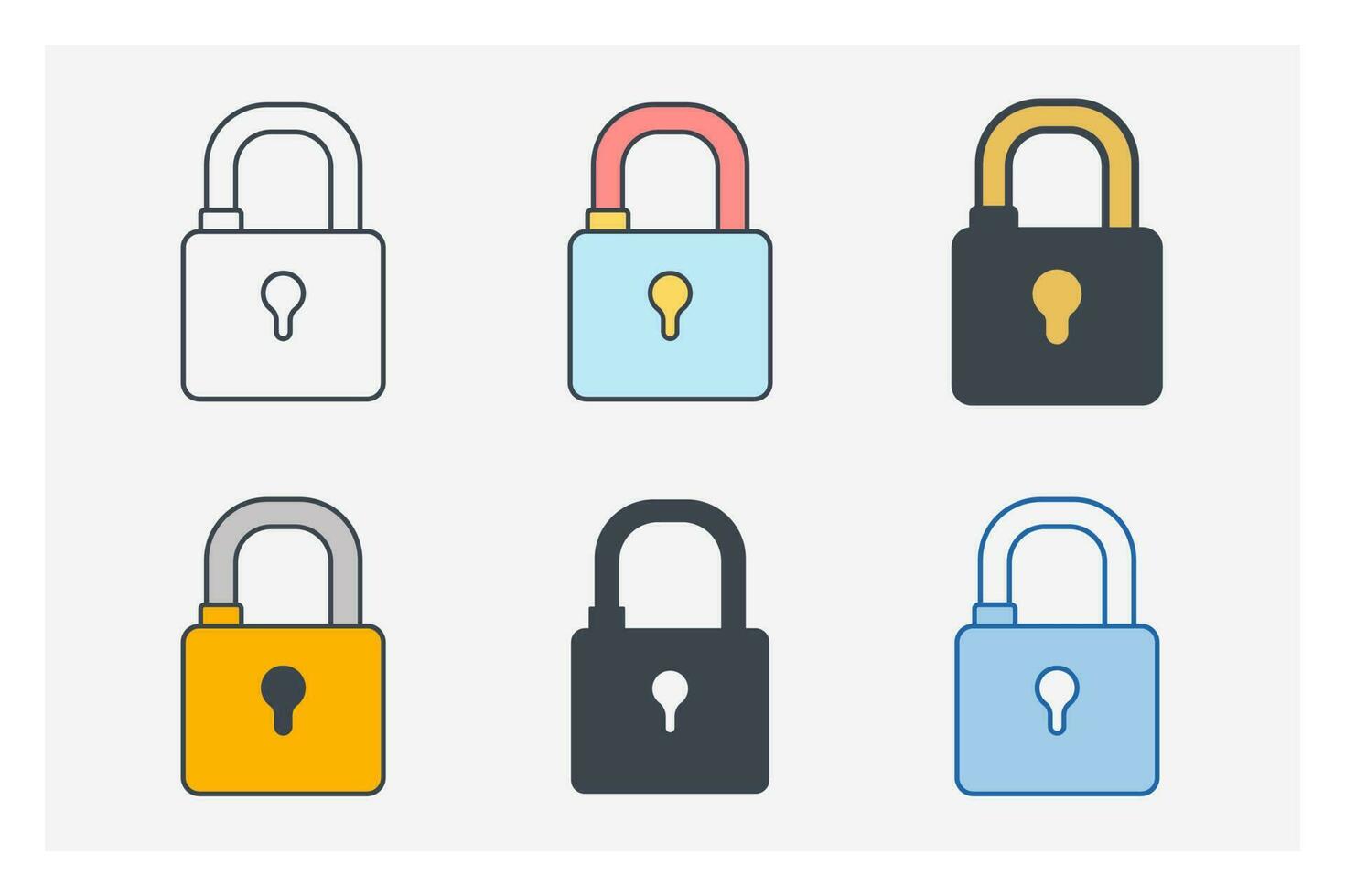 Padlock icon symbol template for graphic and web design collection logo vector illustration