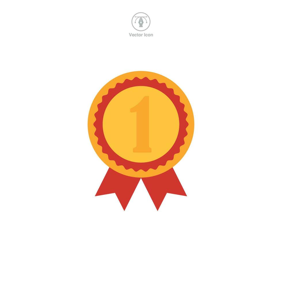 Medal, Rosette Stamp Icon symbol template for graphic and web design collection logo vector illustration